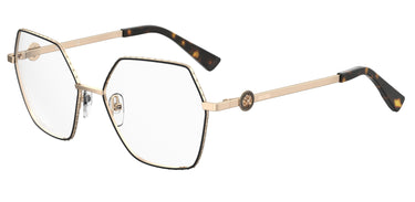 Premium Women Moschino Eyeglasses: MOS593 - Gold Black - SpecSMART Eye Clinic (Diagonal View)
